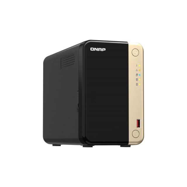 QNAP - TS-264 NAS Torre Intel® Celeron® N5095 8 GB 0 TB QNAP QTS Negro, Oro