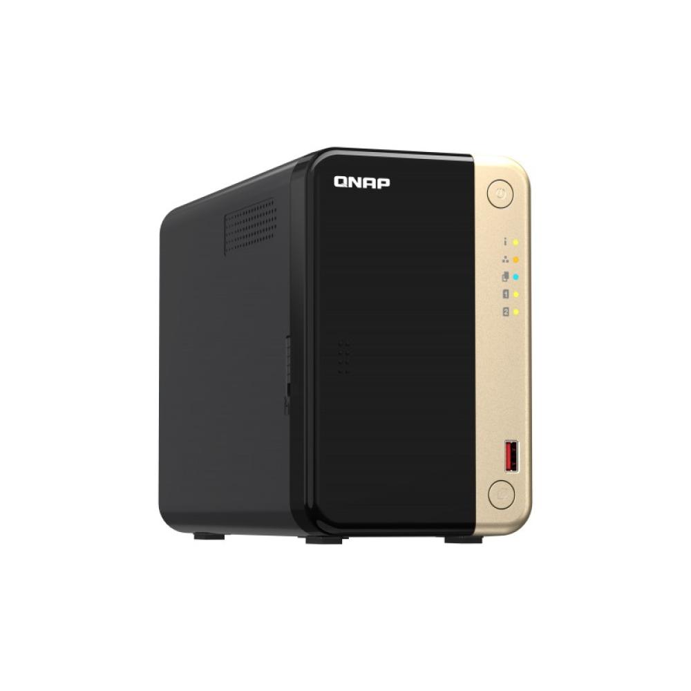 QNAP - TS-264 NAS Torre Intel® Celeron® N5095 8 GB 0 TB QNAP QTS Negro, Oro