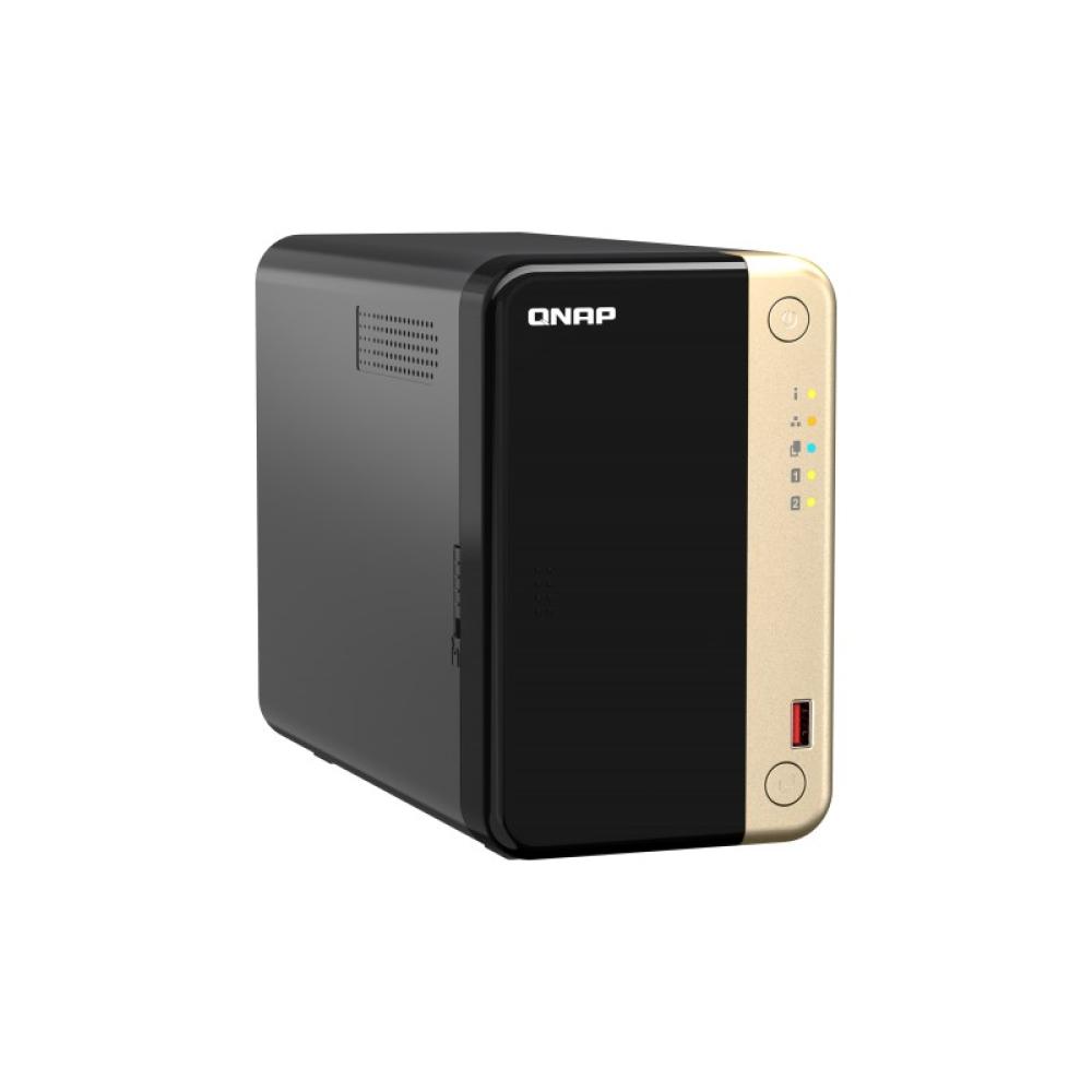 QNAP - TS-264 NAS Torre Intel® Celeron® N5095 8 GB 0 TB QNAP QTS Negro, Oro