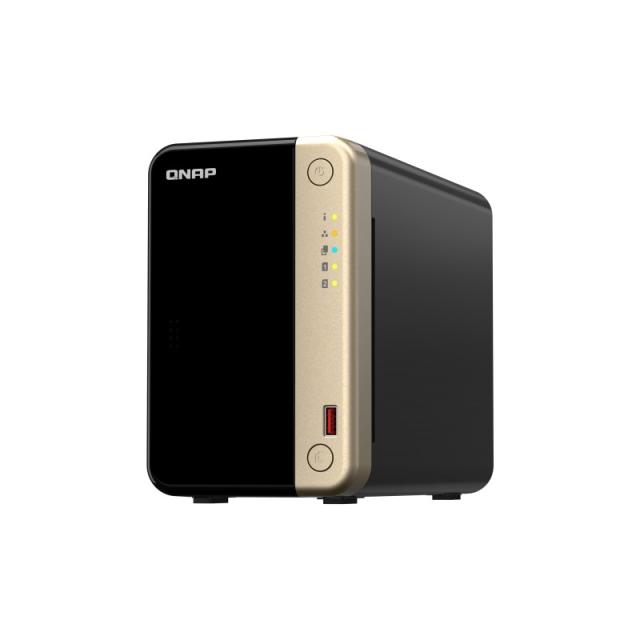 QNAP - TS-264 NAS Torre Intel® Celeron® N5095 8 GB 0 TB QNAP QTS Negro, Oro