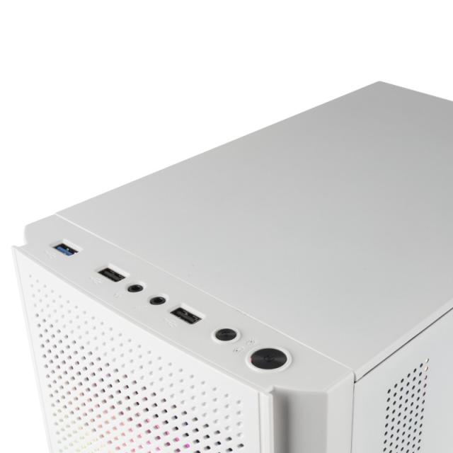 Mars Gaming - MC300W Blanco, Caja PC Micro ATX, Cristal Templado, Frontal MESH, 3xVentilador FRGB
