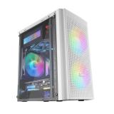 Mars Gaming - MC300W Blanco, Caja PC Micro ATX, Cristal Templado, Frontal MESH, 3xVentilador FRGB