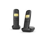 Gigaset - A170 Duo Teléfono DECT/analógico Identificador de llamadas Negro
