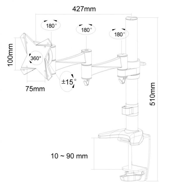 Neomounts - FPMA-D1330WHITE Brazo de monitor 10-30"