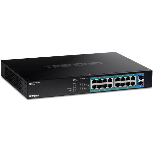 Trendnet - TPE-TG182 switch Gigabit Ethernet (10/100/1000) Energía sobre Ethernet (PoE) 1U Negro
