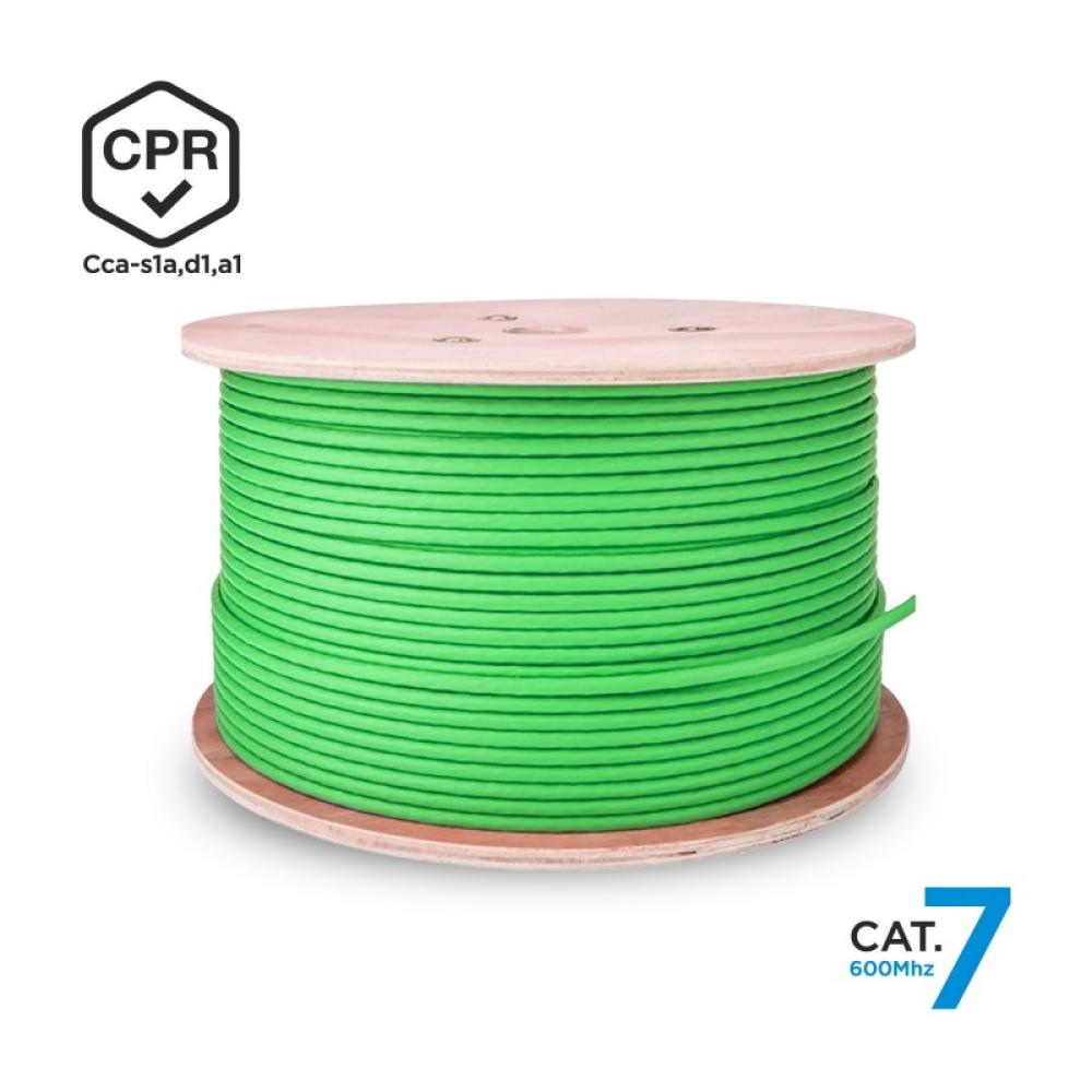 AISENS - Cable de Red RJ45 LSZH CPR Cca CAT.7 600 MHZ S/FTP AWG23, Verde, 500 m