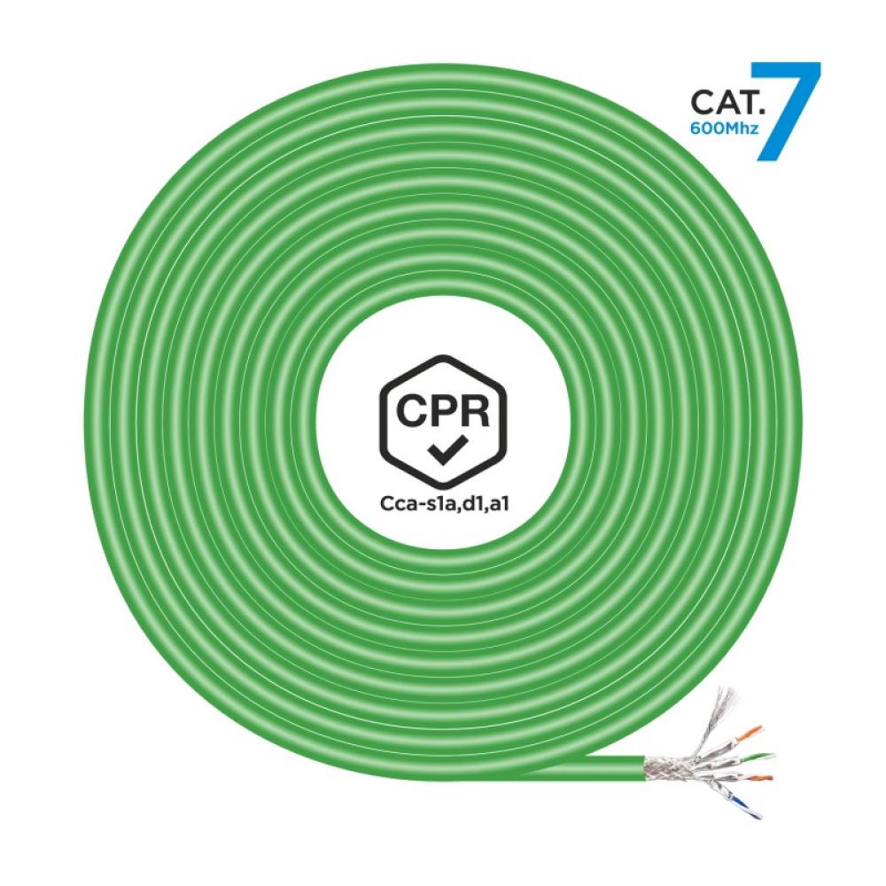 AISENS - Cable de Red RJ45 LSZH CPR Cca CAT.7 600 MHZ S/FTP AWG23, Verde, 500 m