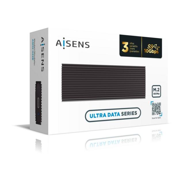 AISENS - Caja Externa M.2 (NGFF) ASM2-022B NVMe A USB3.2 Gen2, Negra