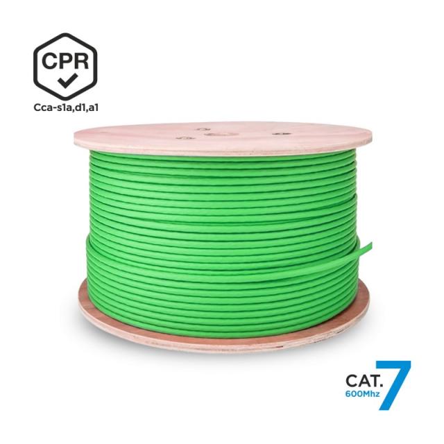 AISENS - Cable de Red RJ45 LSZH CPR Cca CAT.7 600 MHZ S/FTP AWG23, Verde, 305 m