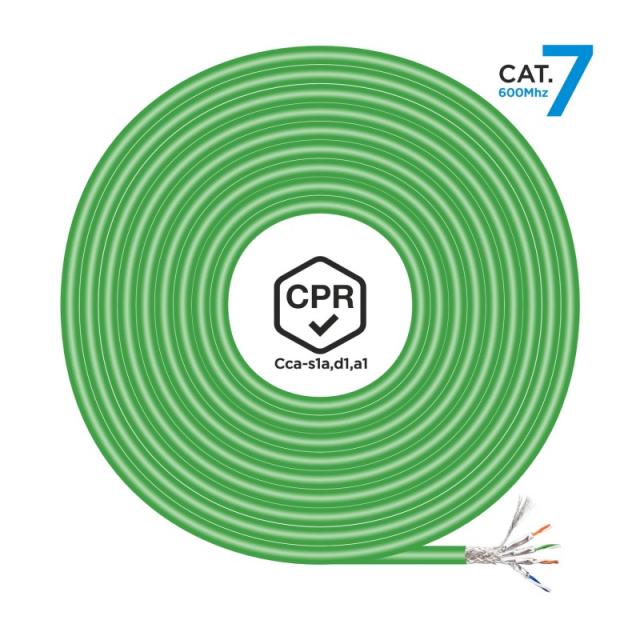 AISENS - Cable de Red RJ45 LSZH CPR Cca CAT.7 600 MHZ S/FTP AWG23, Verde, 305 m