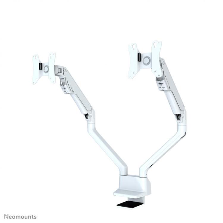 Neomounts - FPMA-D750DWHITE2 Brazo de monitor 10-32" - resorte de gas - Topfix - Tope-a-180°