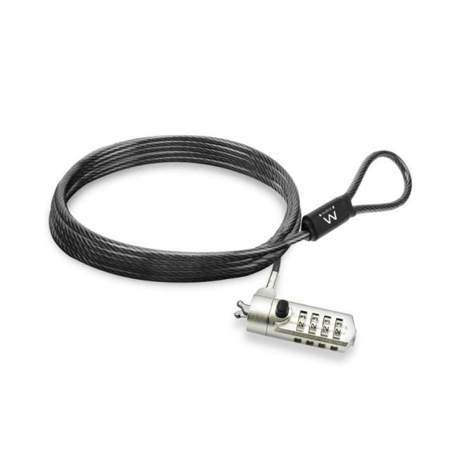 Ewent - EW1243 cable antirrobo Negro, Zinc 1,5 m