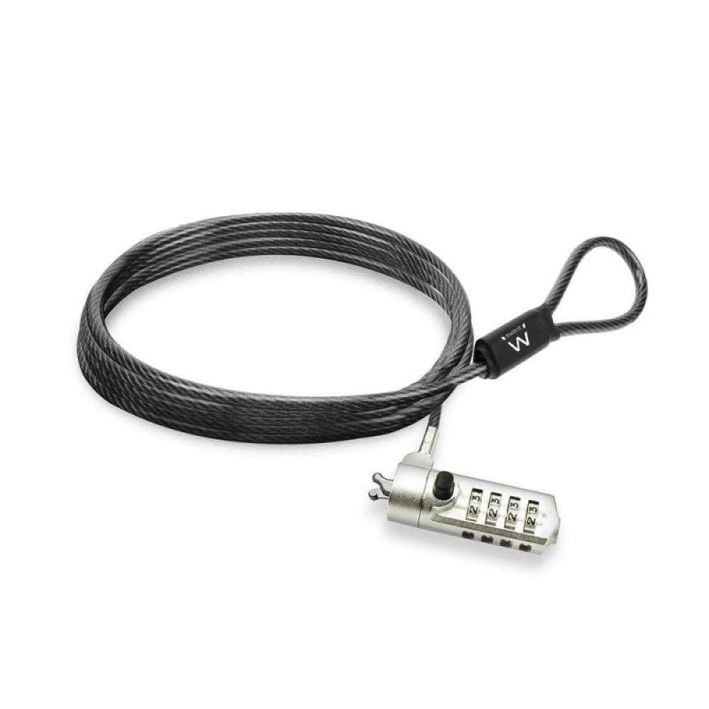 Ewent - EW1243 cable antirrobo Negro, Zinc 1,5 m