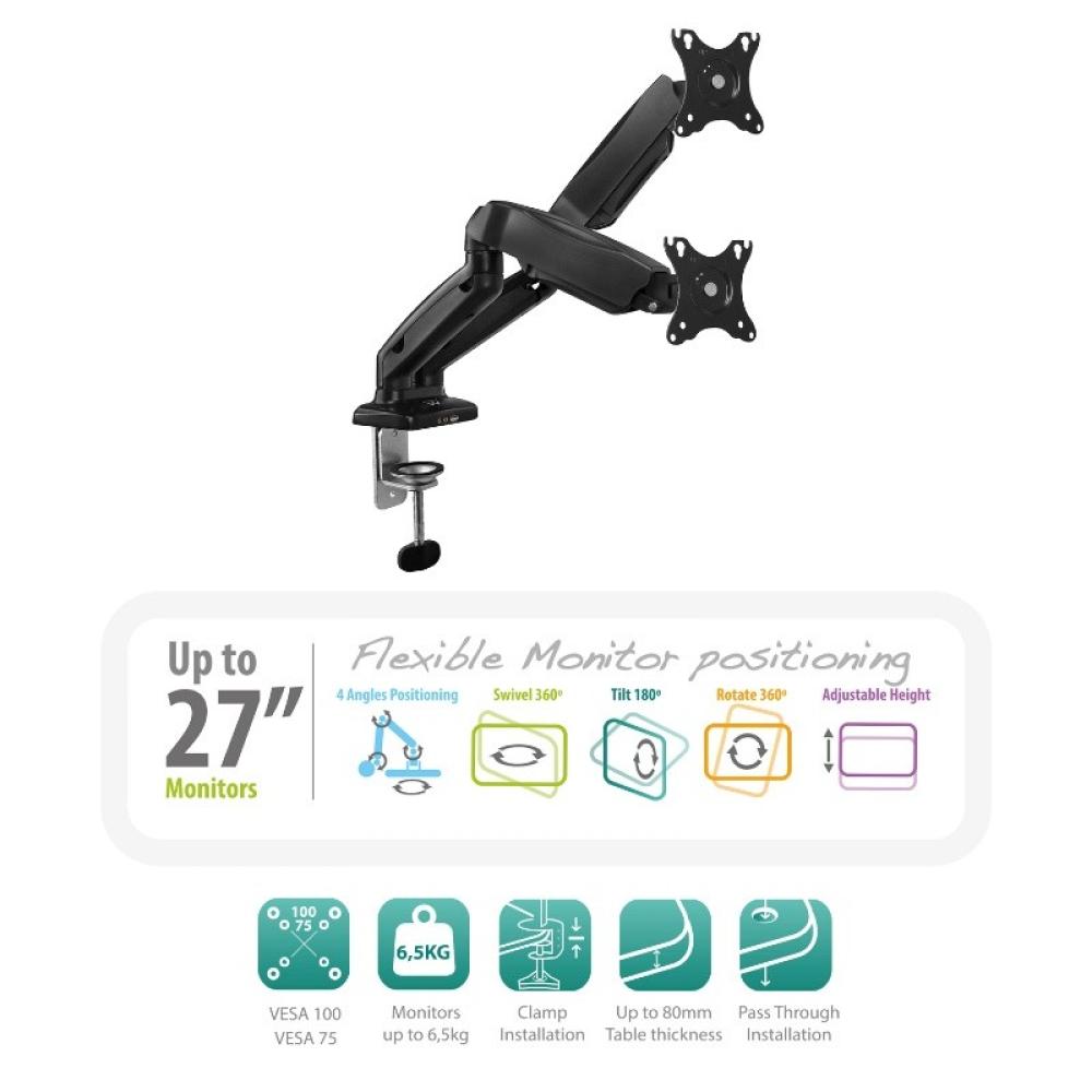 Ewent - EW1516 soporte para monitor 81,3 cm (32") Negro Escritorio