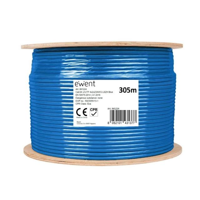 Ewent - IM1224 cable de red Azul 305 m Cat6a U/UTP (UTP)