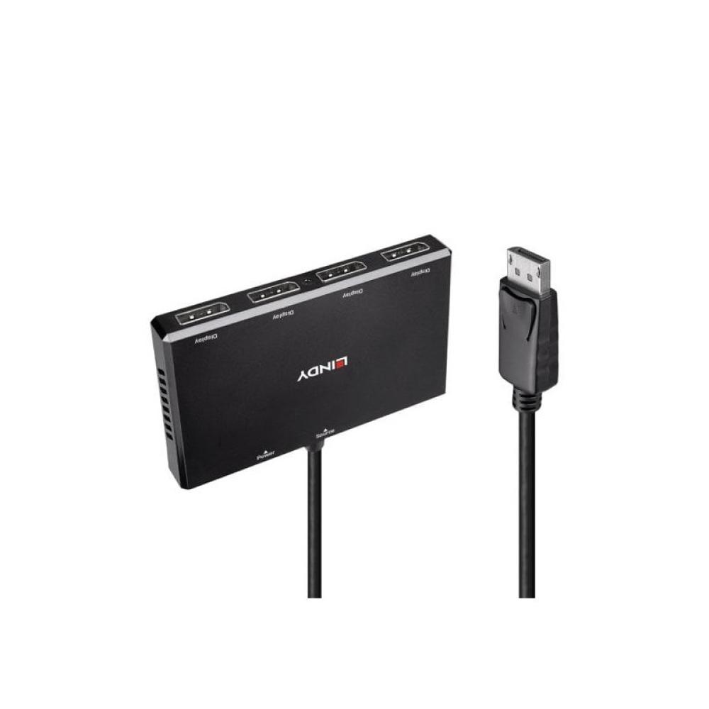 Lindy - 38431 hub de interfaz DisplayPort Negro