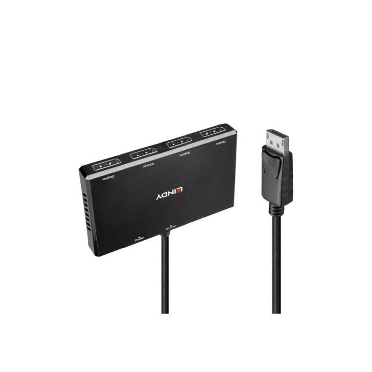 Lindy - 38431 hub de interfaz DisplayPort Negro