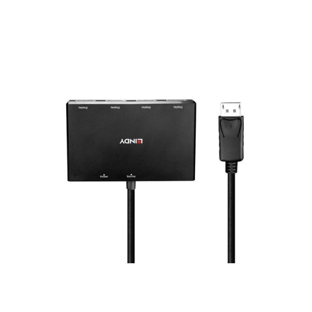 Lindy - 38431 hub de interfaz DisplayPort Negro