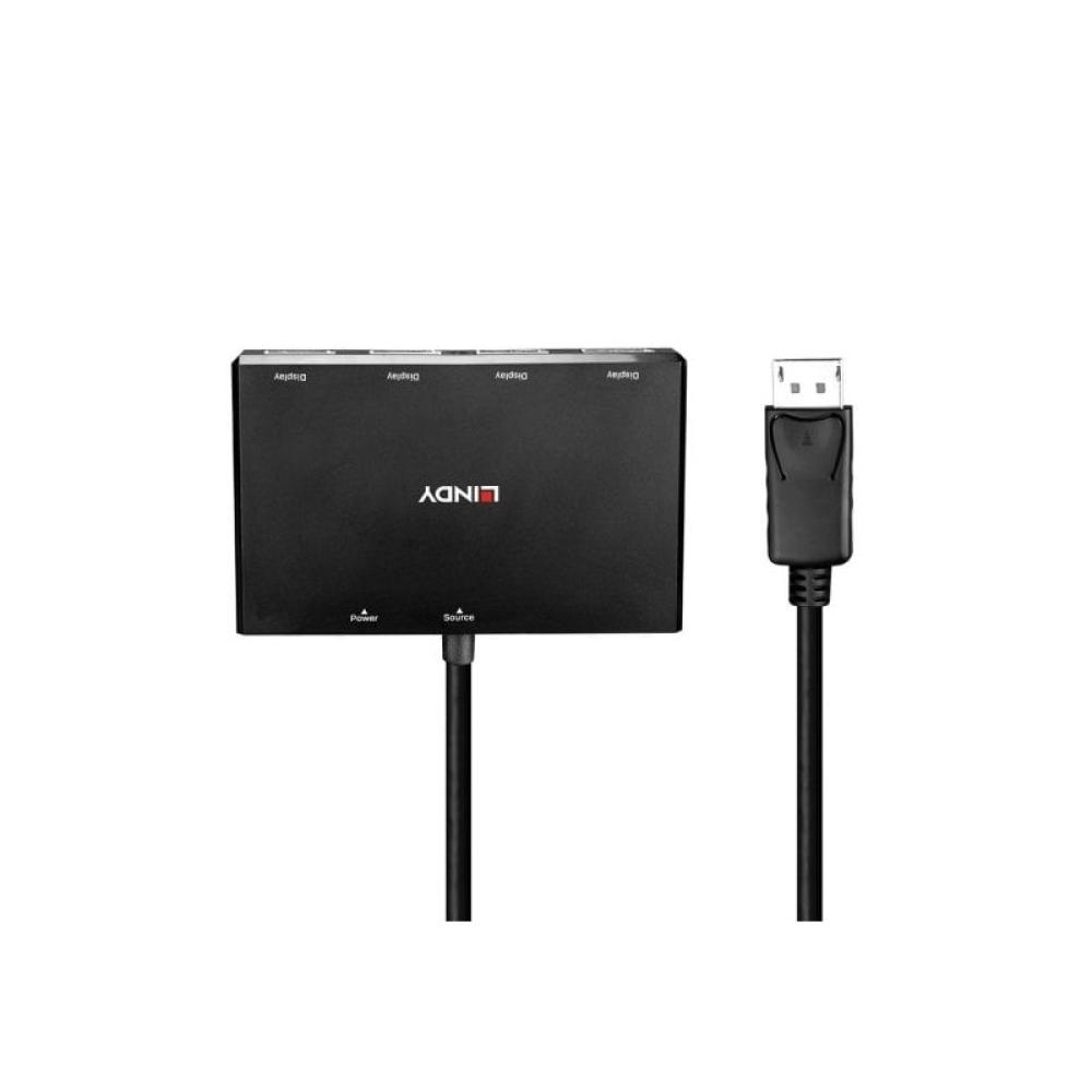 Lindy - 38431 hub de interfaz DisplayPort Negro