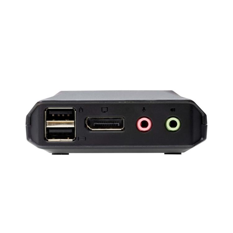 ATEN - Switch KVM en formato cable híbrido DisplayPort de 2 puertos USB-C