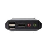 ATEN - Switch KVM en formato cable híbrido DisplayPort de 2 puertos USB-C