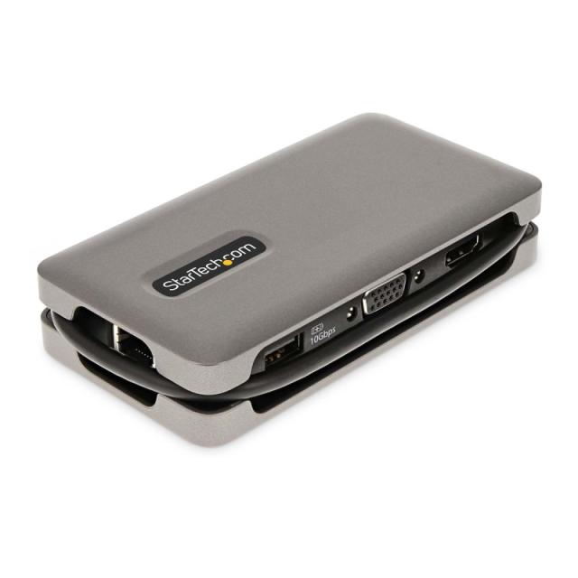 StarTech.com - Adaptador Multipuertos USB-C - HDMI 4K a 60Hz VGA - Hub Ladrón USB de 3 Puertos - Power Delivery de Paso de 100W