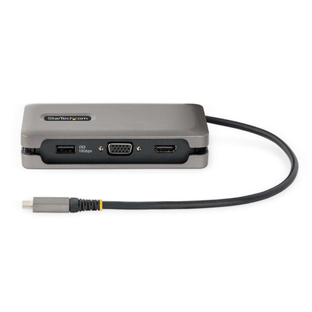 StarTech.com - Adaptador Multipuertos USB-C - HDMI 4K a 60Hz VGA - Hub Ladrón USB de 3 Puertos - Power Delivery de Paso de 100W