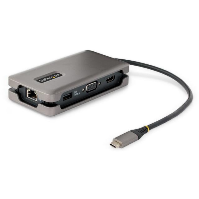 StarTech.com - Adaptador Multipuertos USB-C - HDMI 4K a 60Hz VGA - Hub Ladrón USB de 3 Puertos - Power Delivery de Paso de 100W