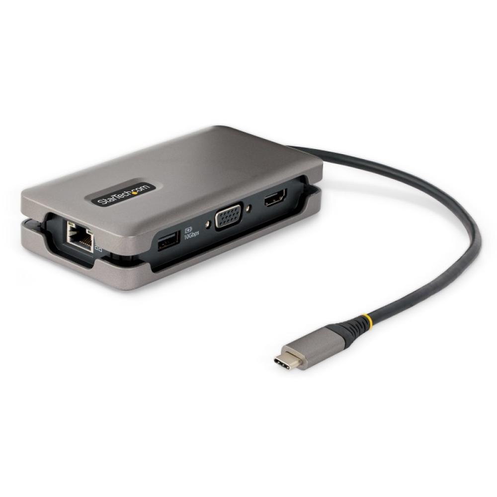 StarTech.com - Adaptador Multipuertos USB-C - HDMI 4K a 60Hz VGA - Hub Ladrón USB de 3 Puertos - Power Delivery de Paso de 100W