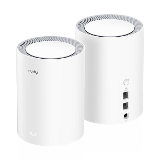 Cudy - M1800 2-pack Doble banda (2,4 GHz / 5 GHz) Wi-Fi 6 (802.11ax) Blanco 1 Interno
