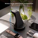 TooQ - Base de Carga Inalámbrica para Apple Watch y iPhone/Smartphone, Negro
