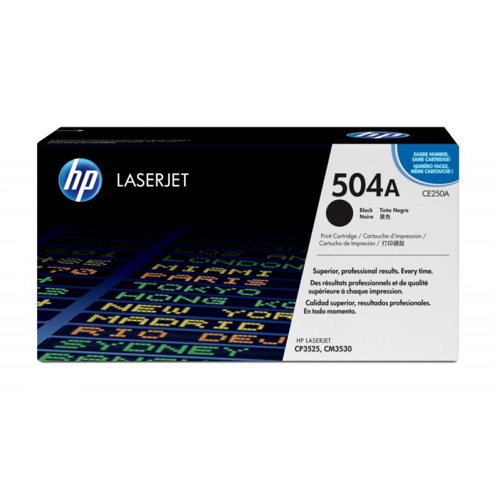 HP - Cartucho de tóner original LaserJet 504A negro