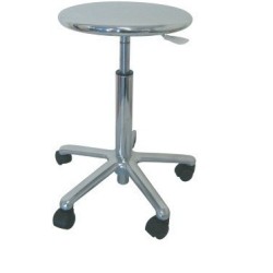 Taburete WORK 17, cromado, gas, asiento de acero pulido