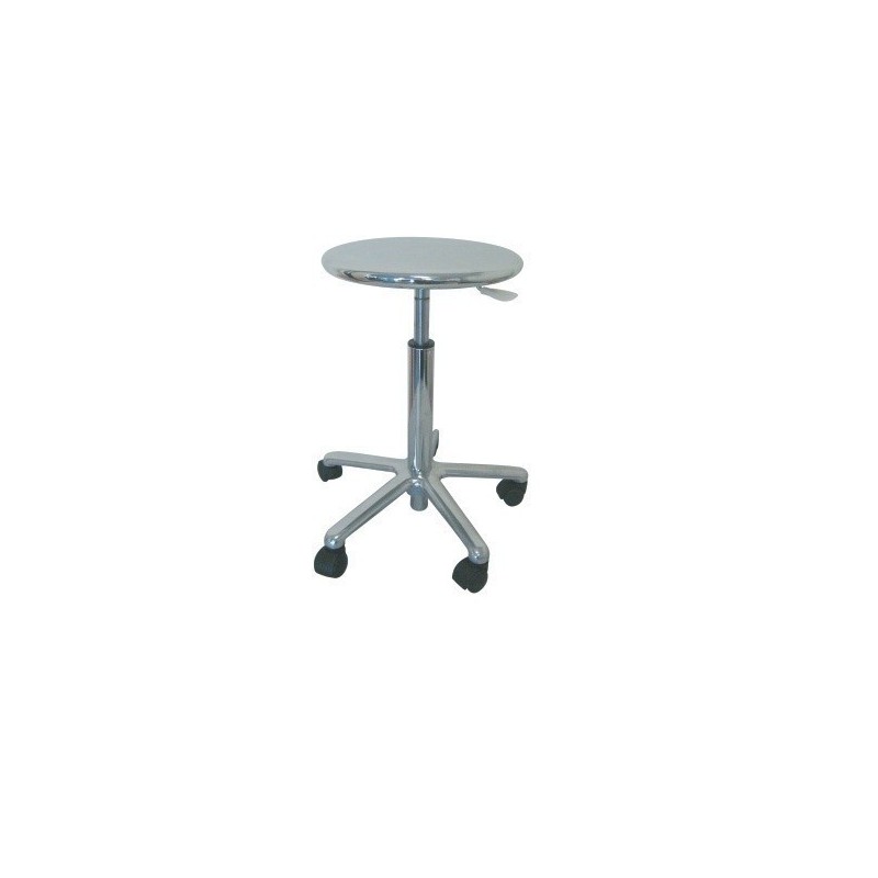 Taburete WORK 17, cromado, gas, asiento de acero pulido