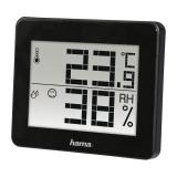 Hama - Termómetro e Higrómetro Digital (Control de humedad y temperatura de interiores, Almacenamiento de datos), Color Negro