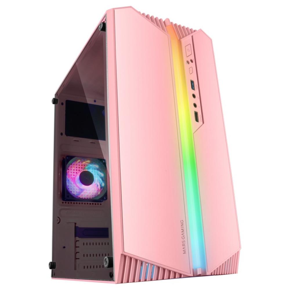 Mars Gaming - MC-S1, Caja PC Compacta Gaming Micro-ATX, Iluminación ARGB 12 Modos, Ventilador FRGB, Ventana Lateral Comp - MCS1P
