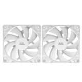 Mars Gaming - MF-PROX2 Blanco, Kit 2 Ventiladores 120mm, Sistema Anti-vibraciones, Ultra-silenciosos, Doble Conexión 3PIN + 4PIN