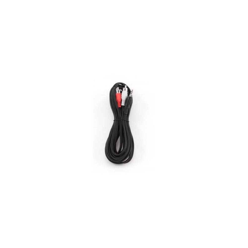 Gembird - 5m, 3.5mm/2xRCA, M/M cable de audio 3,5mm Negro, Rojo, Blanco