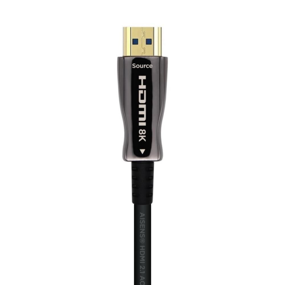 AISENS - Cable HDMI V2.1 AOC Ultra Alta Velocidad / HEC 8k@60Hz 4k@120Hz 4:4:4 48Gbps, A/M-A/M, Negro, 60m