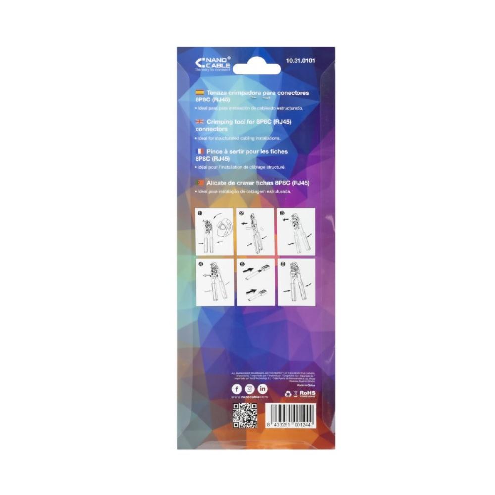 Nanocable - 10.31.0101 crimpadora Herramienta para prensar Negro