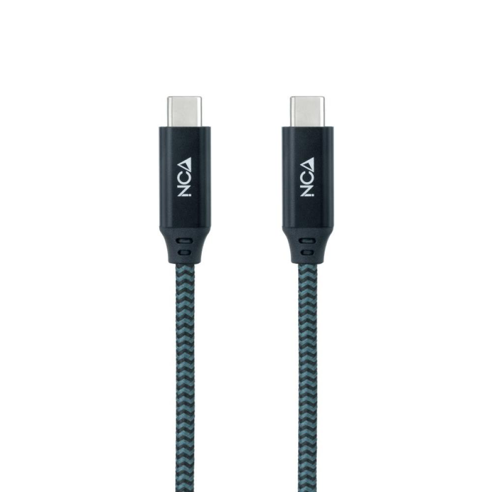 Nanocable - Cable USB 3.2 Gen2x2 20Gbps 5A/100W 4K/60Hz USB-C/M-USB-C/M, Gris/Negro, 1.5 m