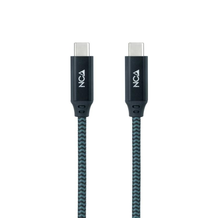 Nanocable - Cable USB 3.2 Gen2x2 20Gbps 5A/100W 4K/60Hz USB-C/M-USB-C/M, Gris/Negro, 1.5 m
