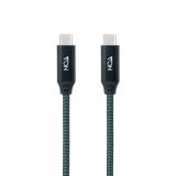 Nanocable - Cable USB 3.2 Gen2x2 20Gbps 5A/100W 4K/60Hz USB-C/M-USB-C/M, Gris/Negro, 1.5 m