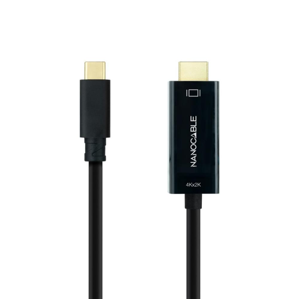 Nanocable - Cable Conversor USB-C a HDMI 1.4 4K@30HZ 1.8 m, Negro