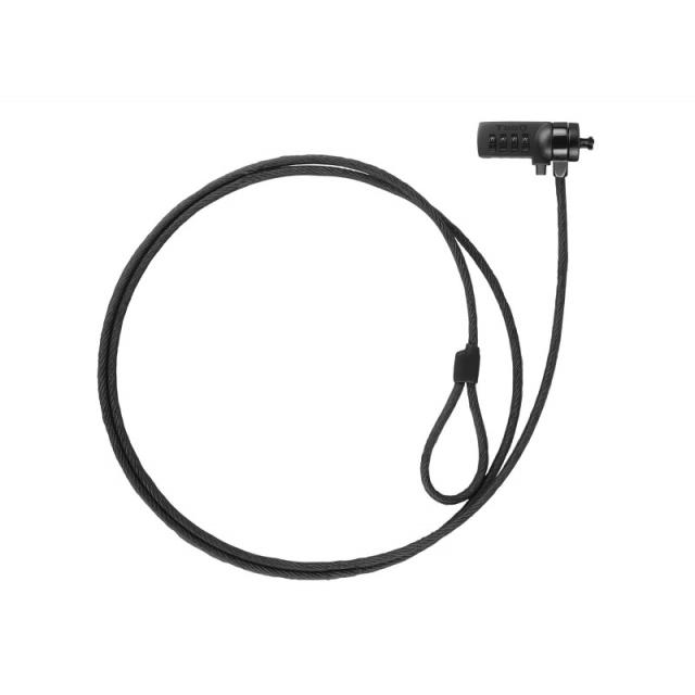 TooQ - Cable de Seguridad con Combinación para Portátiles 1.5 metros, Color Gris Oscuro