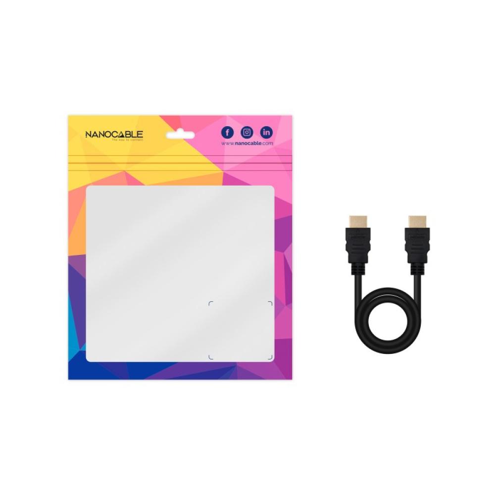 Nanocable - Cable HDMI V2.0 4K@60Hz 18Gbps A/M-A/M, 3 m, Negro