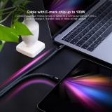 Nanocable - Cable USB 3.2 Gen2x2 20Gbps 5A/100W 4K/60Hz USB-C/M-USB-C/M, Gris/Negro, 2 m