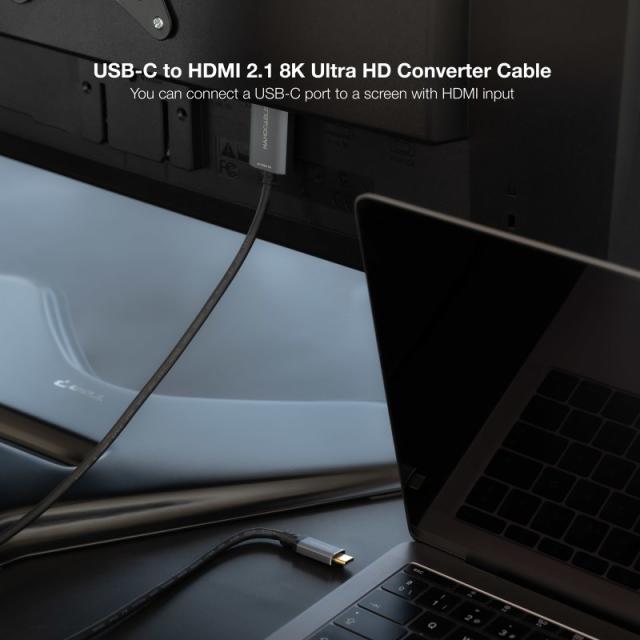 Nanocable - Cable Conversor USB-C a HDMI 2.1 8K@60HZ 1.8m, Negro