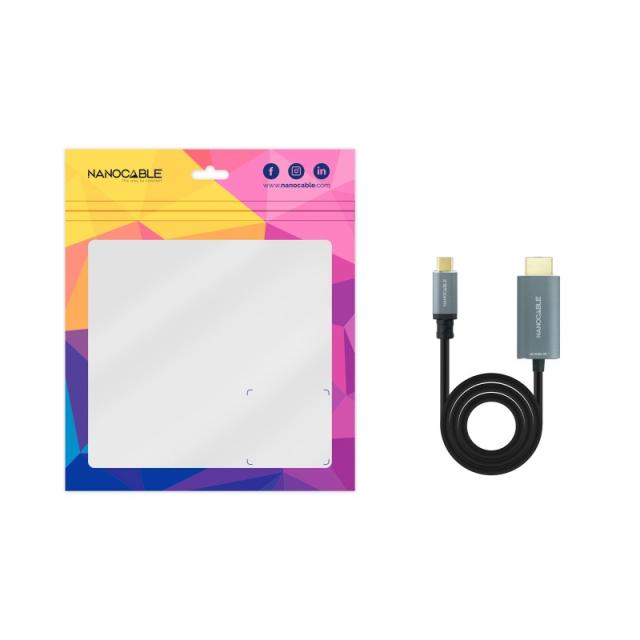 Nanocable - Cable Conversor USB-C a HDMI 2.1 8K@60HZ 1.8m, Negro