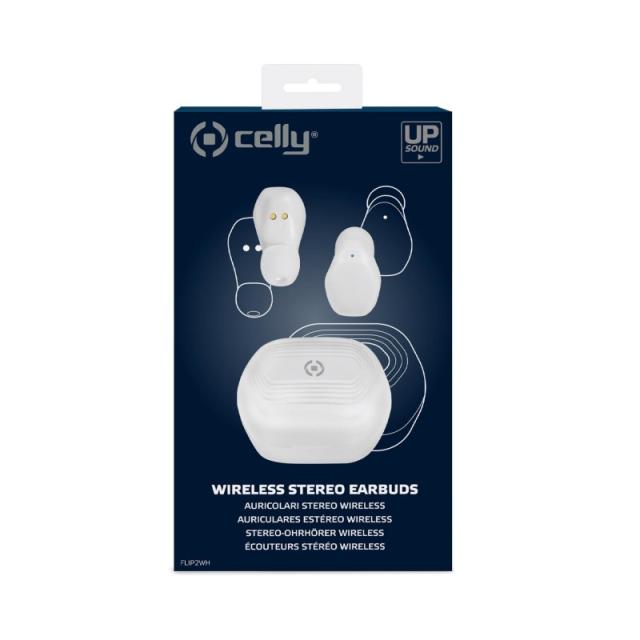 Celly - FLIP2 Auriculares True Wireless Stereo (TWS) Dentro de oído Llamadas/Música USB Tipo C Bluetooth Blanco